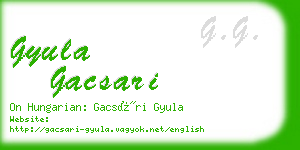 gyula gacsari business card